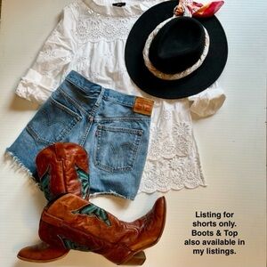 Levi's Womens 501 Jean Shorts Size 34 Denim Cut Off Distressed Button Fly